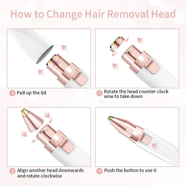 2 in 1 Eyebrow Trimmer & Facial Hair Remover