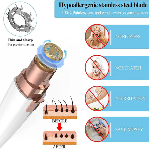 2 in 1 Eyebrow Trimmer & Facial Hair Remover