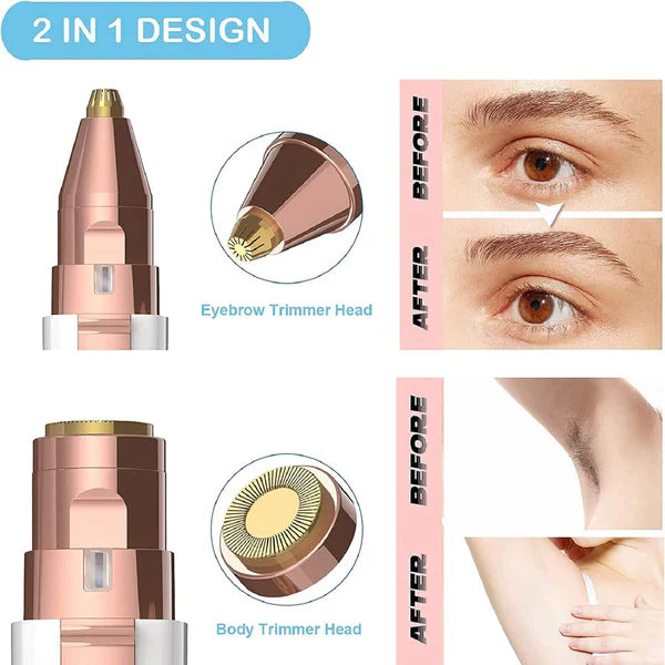 2 in 1 Eyebrow Trimmer & Facial Hair Remover