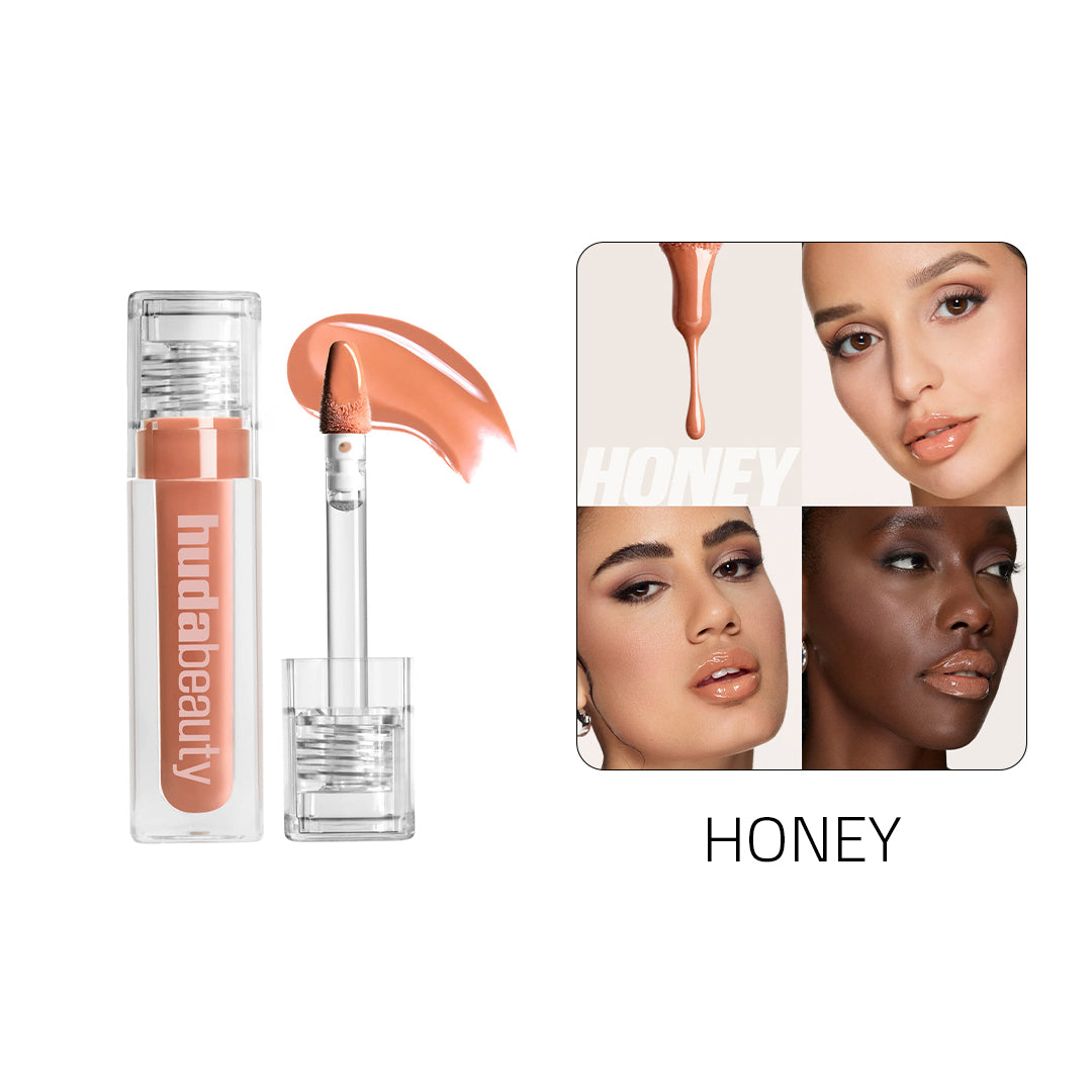 Huda Beauty Mascara, Blush & Lipgloss Trio – 50% OFF